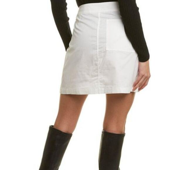 Theory White Cotton Chino Utility Skirt 18 - Picture 2 of 13